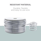 UTILE Armature Aluminum Wire 80 ft 9 Gauge 3.7 mm Anodized Craft Bendable Wire – Sculpting Metal Silver for Bonsai Trees, Clay, Crafts, Plants, Gardening, Beading and Jewelry Making (Silver)