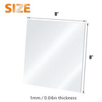 Egofine Plexiglass Sheets Acrylic Sheets 6 Pack of 8x8’’ 0.04 Thick Clear Plastic Cast Transparent Plexi Glass for Crafting Projects, Replacement Picture Frame Glass, DIY Display, Easy to Cut