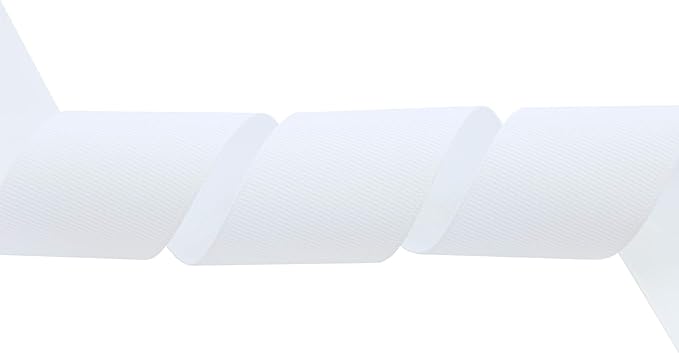 ITIsparkle 11/2" Inch Grosgrain Ribbon 25 Yards-Roll Set for Gift Wrapping Cake Decoration Party Favor Hair Braids Hair Bow Baby Shower Decoration Floral Arrangement Craft Supplies, White Ribbon