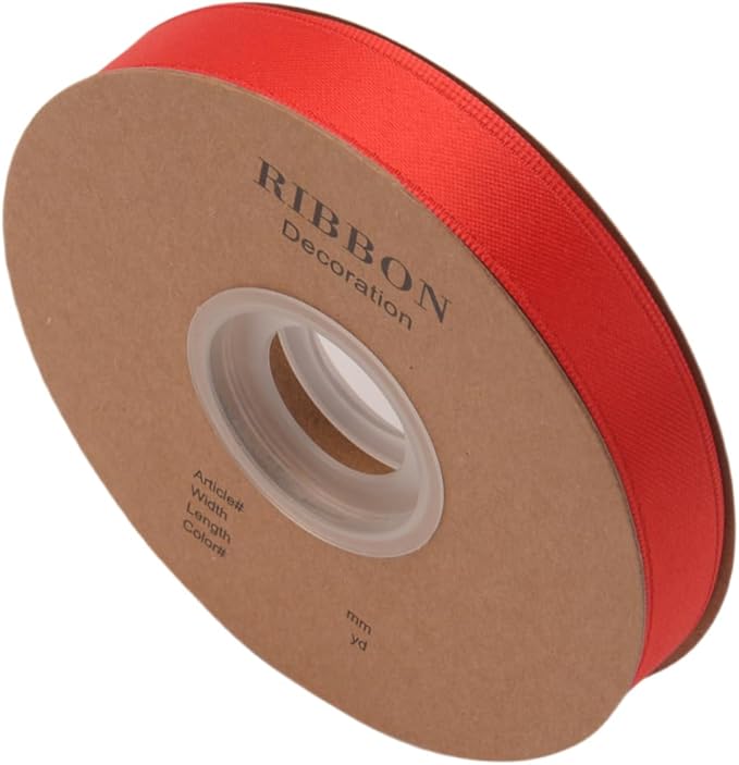 Double Side Satin Ribbon, Continuous 20 Yards,Use for Craft Bows Bouquet, Gift Wrapping, Wedding Decoration, Floral Arrangement (Red, 5/8 inch)