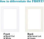 Egofine 5x7 White Picture Mats Pack of 11, Frame Mattes for 4x6 Pictures, Acid Free, 1.2mm Thickness, with Core Bevel Cut
