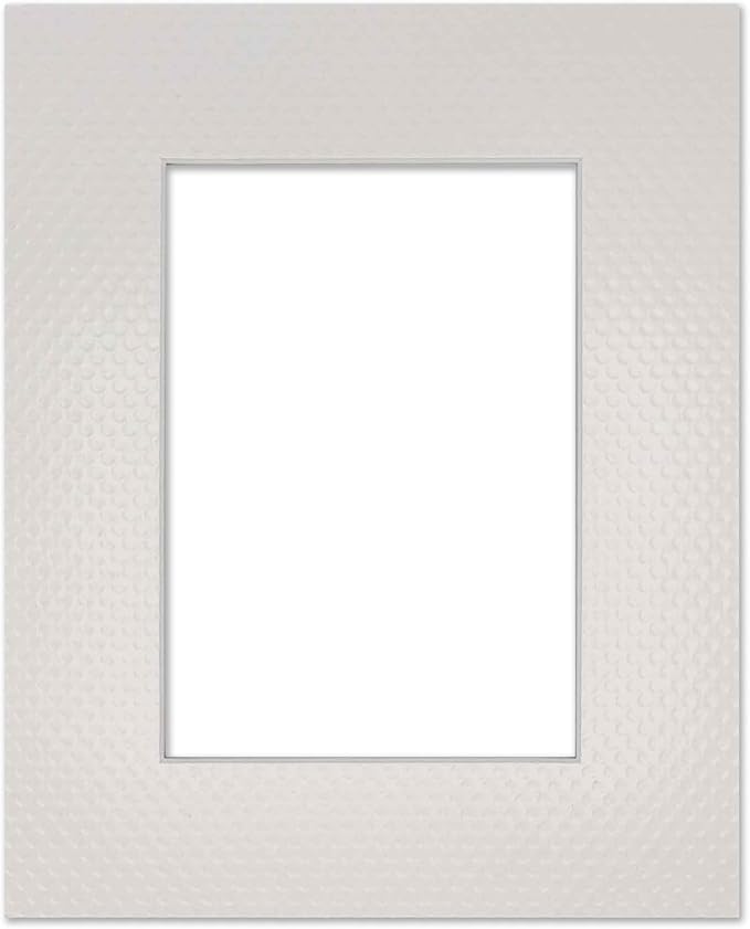 Pack of Ten Acid Free 11x14 Mats Bevel Cut for 8.5x11 Photos - Golf Ball Texture Precut Matboards With Backing Boards and Self Seal Photo Mat Bags For Pictures, Photos, Framing - 4-ply Thickness