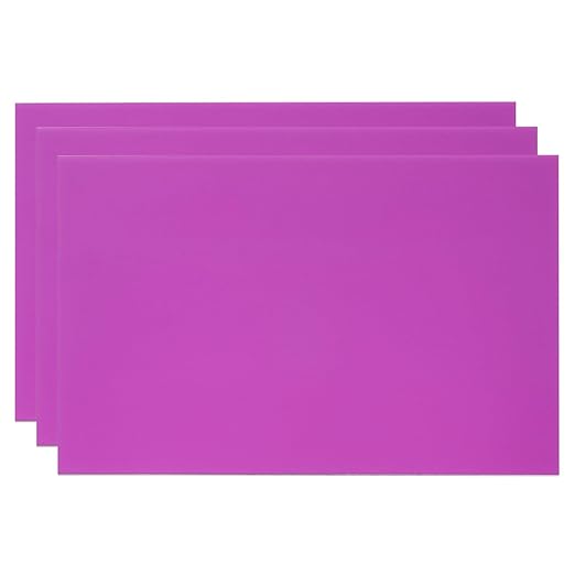 PATIKIL 8x12 Inch Anodized Aluminum Sheet Metal, 3Pcs Laser Plates Engraving Blanks 0.5MM Thin Rectangle for Crafting DIY House Laser Engraving, Purple