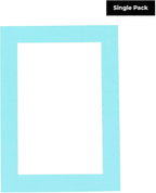 11x14 Mat Bevel Cut for 8.5x11 Photos - Acid Free Aquamarine Blue Precut Matboard - For Pictures, Photos, Framing - 4-ply Thickness