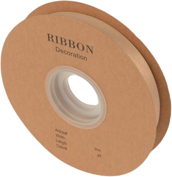 Double Side Satin Ribbon, Continuous 20 Yards,Use for Craft Bows Bouquet, Gift Wrapping, Wedding Decoration, Floral Arrangement (Apricot, 1/2 inch)