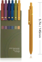 Gel Pens, 6 Pcs 0.5mm Fine Point Smooth Writing Pens Cute Pen, High-End Series Black Ink Pen for Journaling Note Taking, School Office Supplies for Women Men (6 Pcs Gold Vintage)