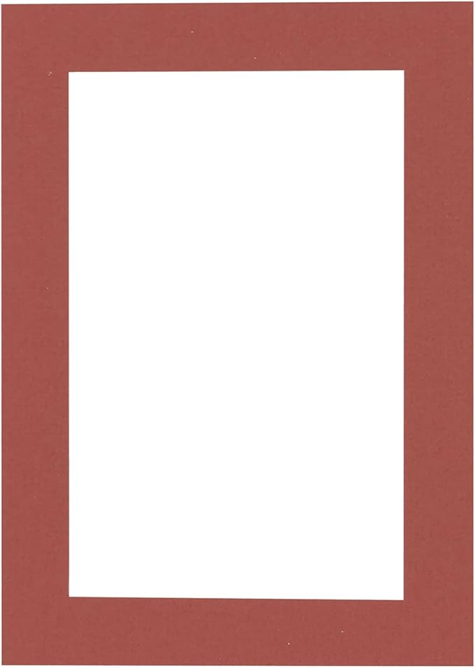 Pack of TEN 11x14 Mats Bevel Cut for 8.5x11 Photos - Acid Free Brick Red Precut Matboards For Pictures, Photos, Framing - 4-ply Thickness