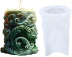 Starfish Shell Cylindrical Candle Mold, Marine Conch Silicone Mold, Wave Epoxy Resin Casting Mold, Chocolate Fudge, DIY Wax Soap, Candle Making Process Essential Materials B