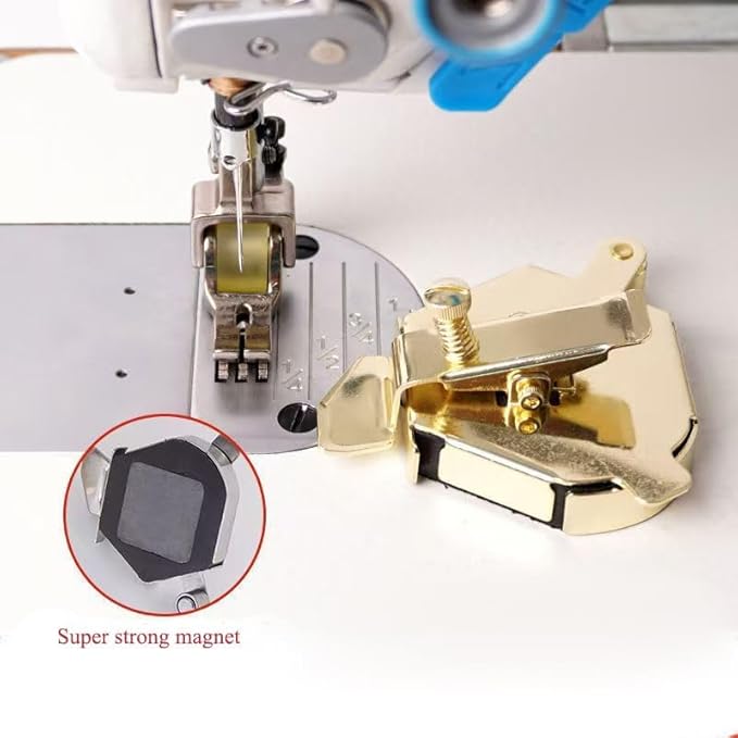 Bequilter Upgraded Multifunctional Magnetic Seam Guide for Sewing Machines, Adjustable Sewing Guide for Precise Stitching, Universal Sewing Supplies and Accessories (Silver)
