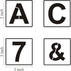 Alphabet Letter and Number Stencils 3 Inch - 40 Pack Letters and Numbers Stencil Templates with Signs for Painting on Wood, Reusable Number and Letter Stencils for Chalkboard Signs & Wood Wall Art