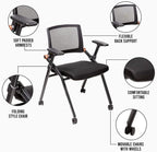 Triton Foldable Poker Table with 10 Chairs - Premium Soft-Padded Armrest, Individual Cup Holders, Portable Mat- Crafted with Durable Materials, Long-Lasting Poker Table for 10 Players