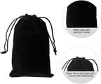 HRX Package 20pcs Velvet Drawstring Bags, 5x7 inches Velvet Pouches for Jewelry Gift Packaging (Black)