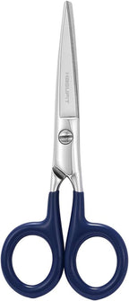 Small Sharp Embroidery Scissors - 5" Precision Tiny Stainless Steel Detail Needlework Shears for Sewing Trimming Fabric Thread Yarn, Comfort Blue Grip Stitchwork Scissors