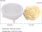 3.5 Inch Peony Silicone Mold, Flower Candle Molds, Soap Soy Wax DIY Handcraft Accessory, Epoxy Resin Mold for Party Home Wedding Decoration