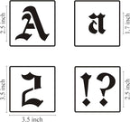 2.5 Inch Alphabet Letter Stencils for Painting - 70 Pack Old English Letter Stencil Templates with Numbers and Signs for Painting on Wood, Reusable Letter Stencils for Chalkboard Wood Signs & Wall Art