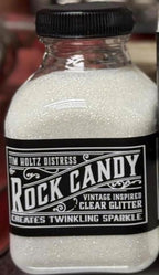 Tim Holtz Rock Candy Glitter, Clear and Chunky, Bundle of 2 Jars, 4.7 Ounces Each, 3 Carnora Scoop Spoons