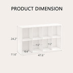 Wooden 8 Cube Storage Organizer with Closed Back Panel,White Shelf Heavy Duty Cubby Storage Organizer with Compartments for Living,Display Shelf,Bookshelf (White, 8-Cube)
