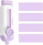 Retractable Eraser, Erasers for Pencils - 4+1 Pack Rubber Erasers - Pencil Eraser with Plastic Sleeve 4 Refill Eraser (Purple)