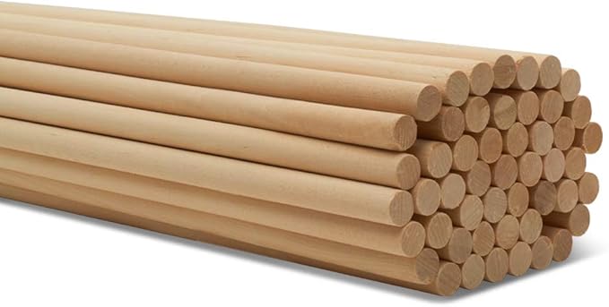 Dowel Rods Wood Sticks Wooden Dowel Rods - 1/2 x 18 Inch Unfinished Hardwood Sticks - for Crafts and DIYers - 50 Pieces by Woodpeckers
