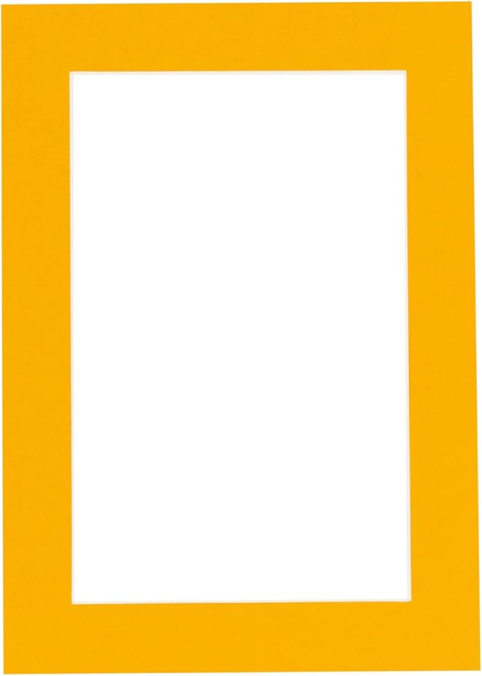 Pack of 25 Acid Free 11x14 Mats Bevel Cut for 8.5x11 Photos - Golden Orange Precut Matboards With Backing Boards and Clear Photo Mat Bags For Pictures, Photos, Framing - 4-ply Thickness