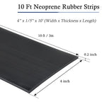Neoprene Rubber Strips Self Adhesive Solid Rubber Sheets, Rolls & Strips for DIY Gaskets Crafts Pads Seals Warehouse Flooring Neoprene Sheet with Adhesive Backing (4" Wide x 1/5" Thick x 10' Long)