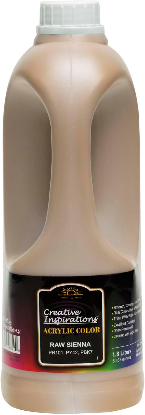 Creative Inspirations Acrylic Paint - Raw Sienna - 1.8 Liter - Smooth & Creamy Consistency, Vibrant Pigmentation, Great Coverage for Artists - Clean Up with Soap & Water