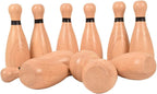 NI-ROU Outdoor Giant Lawn Bowling Games Rubber Wooden Lawn Set Fun Sports Games Outside or Indoor for Family Adults and Kids Backyard Skittles Carrying Bag with 10 Pins and 2 Balls
