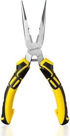 BOOSDEN® 8 inch Needle Nose Pliers with Side Cutters, Precision Long Nose Pliers with Wire Cutters, Professional Needle Nose Spring Loaded Pliers, Used for Cutting Clamping Pinching Jewelry Making