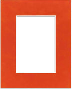 Poster Palooza 11x14 Mat Bevel Cut for 8.5x11 Photos - Acid Free Orange Suede Precut Matboard - For Pictures, Photos, Framing - 4-ply Thickness