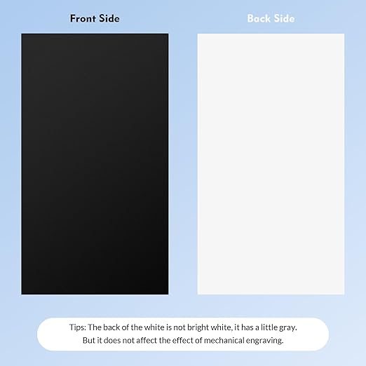 Laser Engraving Blank ABS Double Color Plastic Sheet, 11.8x6.49x0.05 inch Materials Double Color Plastic Sheet for Interior Signs, Badges, DIY Carving Pack of 12 (Black)
