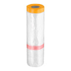 HARFINGTON Pre-Taped Masking Film 78.7" x65.6ft Double Adhesive Tape and Drape Painters Plastic Drop Cloth Film with Tape Plastic Sheeting for Automotive Painting Covering