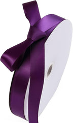 5/8" x 100 Yards Regal Purple Polyester Satin Ribbon Single Faced Bulk Fabric Ribbons for Gift Wrapping, Crafting, Bows Making, Sewing, Wedding, Home Decor