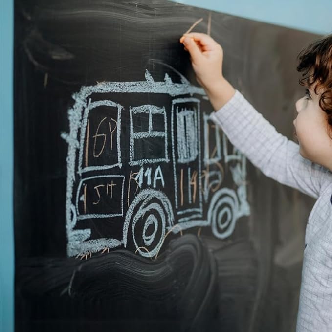 Chalkboard Paint Black Chalk Board Paint for Wood, Metal, Glass, Wall, Plaster Boards Sign, Frame Any Surface Black Matte Finish, Acrylic Non-Toxic, Quick-Dry - 250g, 9oz, Cover
