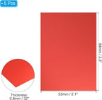 PATIKIL 3.3x2.1x1/32inch Anodized Aluminum Sheet, 5Pcs Metal Rectangle Aluminum Plate 0.8mm Thick Engraving Blanks for Laser Engraving DIY Decorative Crafting Home Decoration, Red