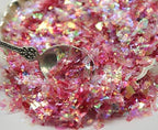 Red-Iridescent Ice Flakes- Iridescent Ice Glitter Flakes for Nail Art - Lightweight Holographic Polyester - 311-4338 - 1/2 oz (14 grams)