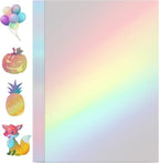 Holographic Sticker Paper, 24 Sheets Transparent Holographic Laminate Vinyl Sheets, Clear Overlay Lamination Sticker Film Self Adhesive Waterproof with Rainbow Patterns - 8.5 x 11 Inch (Laser Style)