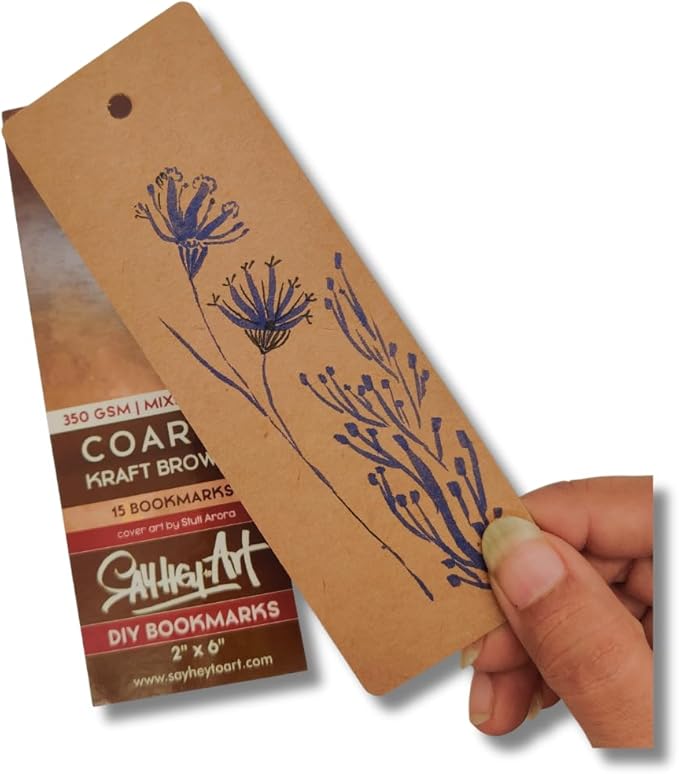 350 GSM DIY Premium Brown Kraft Bookmark Sketchpads, Ideal for Mixed Media and Fine Arts (Pack of 2)