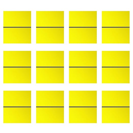 Laser Engraving Blank ABS Double Color Plastic Sheet, 11.8x6.49x0.05 inch Materials Double Color Plastic Sheet for Interior Signs, Badges, DIY Carving Pack of 12 (Yellow)