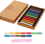 Non Toxic Artist Pastels,Square Soft Pastels Set,Chalks 12/24/36/48 Colors Soft Dry Pastel Artist Chalk Pastel Sticks for Office School Art Drawing Painting Supplies Professional Art Pastel (12Pcs)