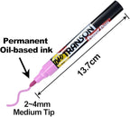 TRANSON 12 Colors Permanent Paint Markers for Fabric Rock Craft Diy Painting Medium Tip Oil Based Waterproof