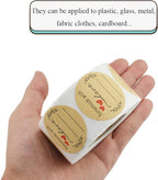HAHIYO 1.5Inch 500P Round Natural Brown Kraft Stickers - Blank Kraft Labels Stickers Roll with Line to Write On, Homemade with Love Dot Stickers for Jar Canning Labels Price Tags Store Organizing