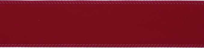 MEEDEE 1.5 Inch Velvet Wired Ribbon - 25 Yards Dark Red, Perfect for Christmas Tree, Wreaths & Bows