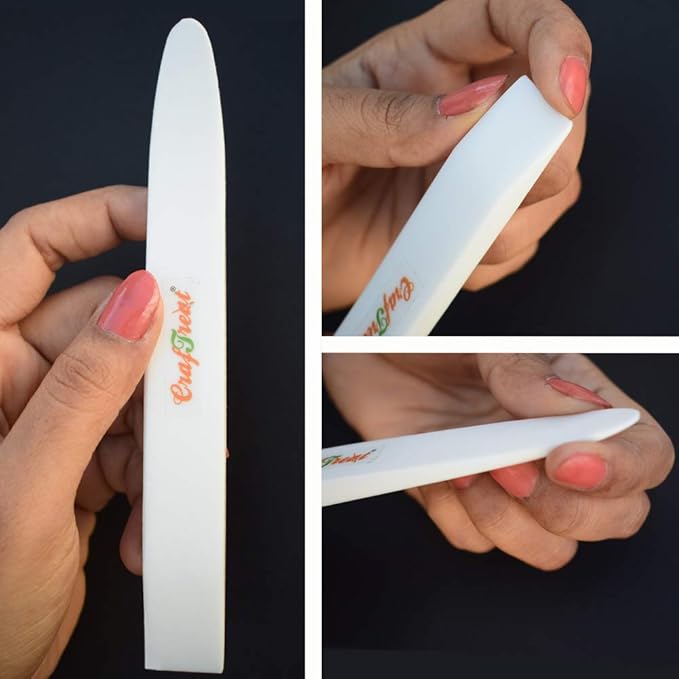 CrafTreat Teflon Bone Folder and Scoring Tool - Lifter - Paper Scorer for Paper Crafting, Origami, Bookbinding, Scrapbooking - Leather Burnishing Tool -Smooth, Non Stick,Ergonomic Craft Tool