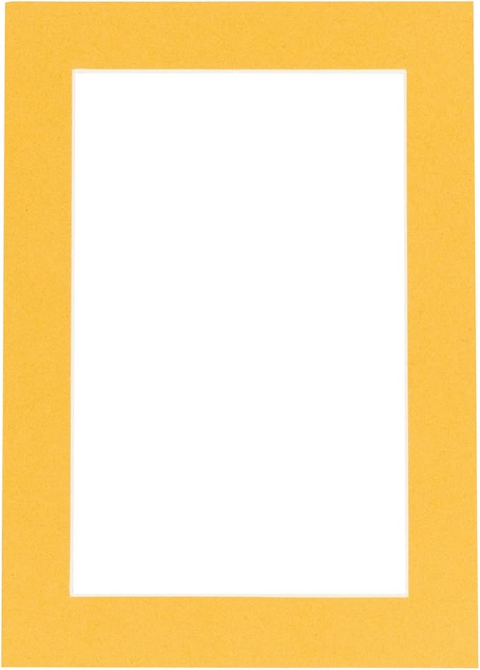 Poster Palooza 8x10 Mat Bevel Cut for 6x8 Photos - Acid Free Topaz Orange Precut Matboard - For Pictures, Photos, Framing - 4-ply Thickness
