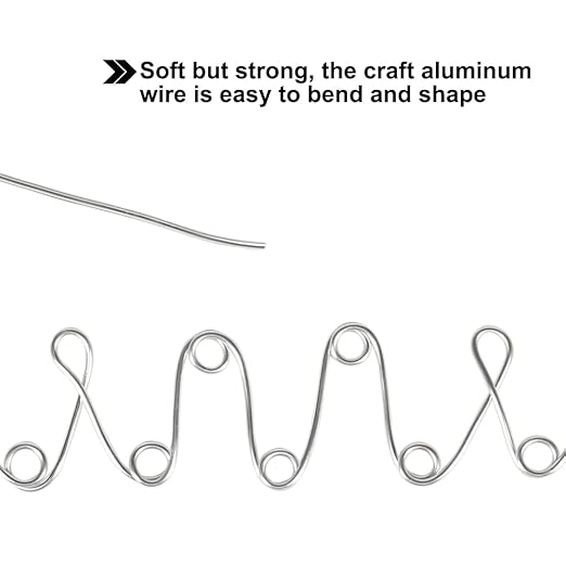 Tenn Well 9 Gauge Aluminum Craft Wire, 50 Feet 3mm Bendable Armature Wire for Sculpting, Jewelry Making, Doll Making, Crafting, Modelling, Bonsai Training