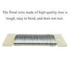 HAHIYO 26Gauge Silver 3 Rolls Total 115 Yards(345 Feet) Metal Floral Wire Flexible Paddle Wire for Crafts Christmas Wreaths Tree Flower Arrangement Bouquet Wrapping Wedding DIY