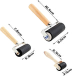 BIGNC 3 Pack Rubber Roller Brayer Rollers, Art Craft Roller for Print,Ink,Stamping Tools, 4 inch, 2.4 and 1.4 inch