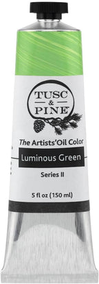 Tusc & Pine Artist Oil Paint - Luminous Green, 150 ml, Non-Yellowing, Rich & Creamy Consistency, Maximum Pigment Load, Small Batch Milled Oil Paints Made in the USA for Professional Artists
