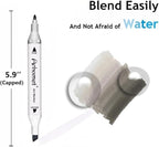 6 Colors Warm Grey Gray Alcohol Markers Set, Dual Tips Art Markers Drawing Sketched Double Tipped for Adults Beginner Kids (Warm Grey)