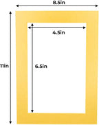 5x7 Mat for 8.5x11 Frame - Precut Mat Board Acid-Free Metallic Gold 5x7 Photo Matte For a 8.5x11 Picture Frame, Premium Matboard for Family Photos, Show Kits, Art, Picture Framing, Pack of 10 Mats